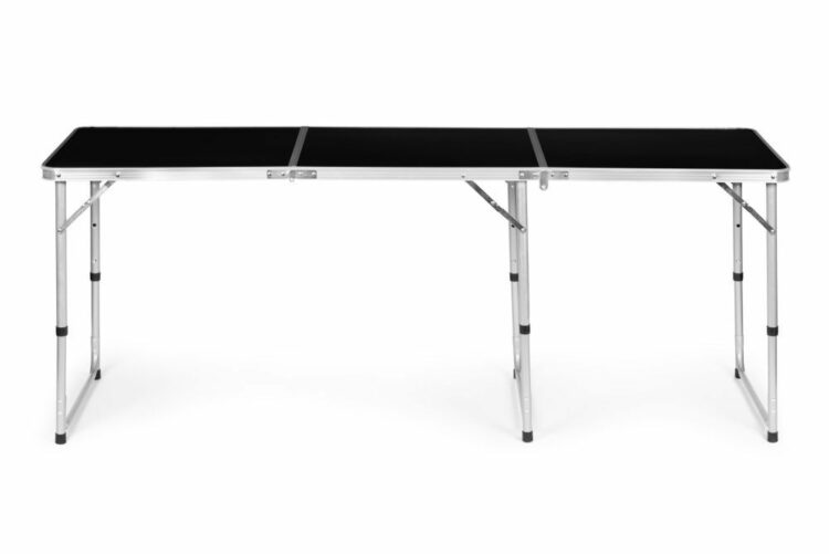 Skladací turistický stôl, čierny, 180 x 60 cm | Modern Home