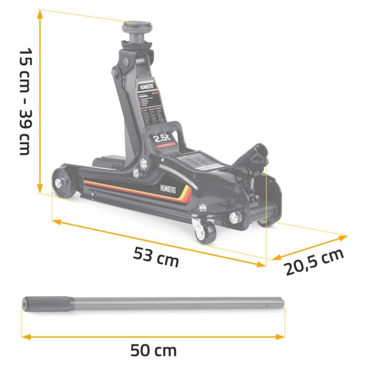 Nízkoprofilový hydraulický zdvihák HM-380, 2,5 T | Humberg