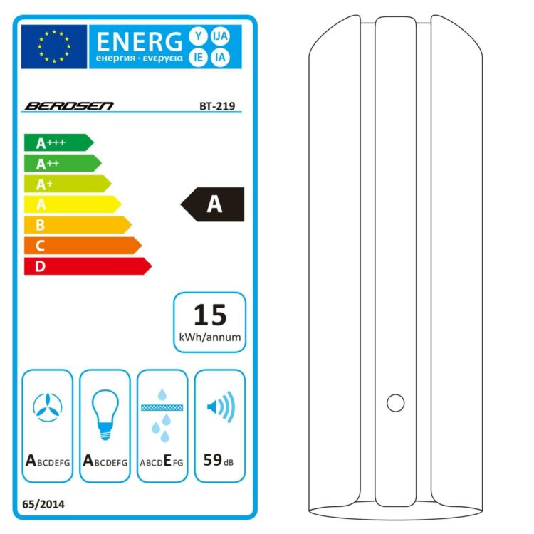 Kuchynský digestor BT-219, 100 W, čierny | Berdsen