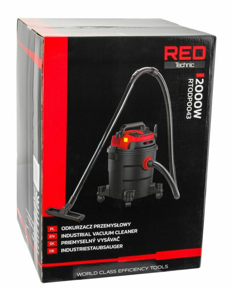 Priemyselný vysávač sucho/mokro RTODP0043, 2000W, 20 L | RED TECHNIC (Výstavný kus)