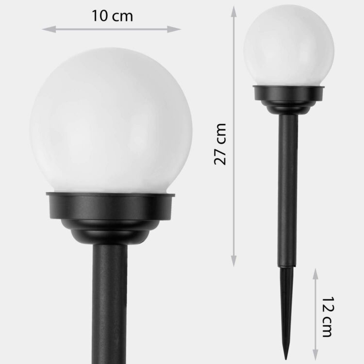 Solárna lampa LS-102 - biela guľa, 4 ks. | Ilumen