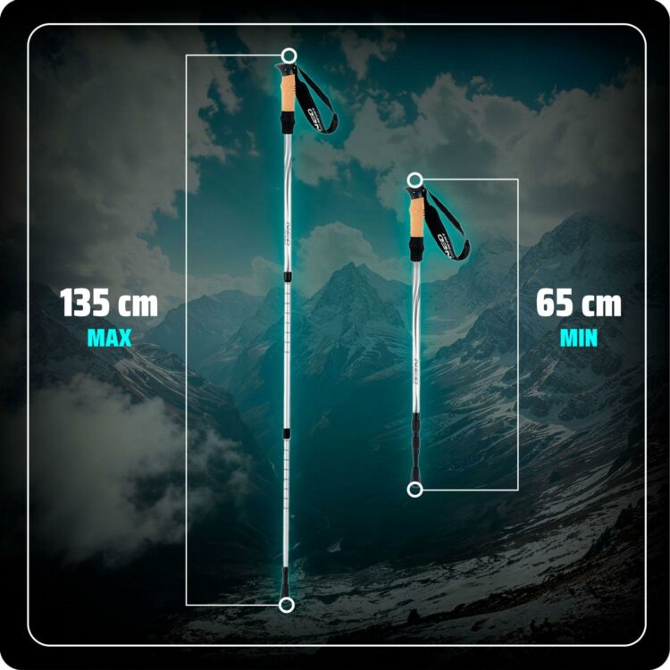 Trekingové palice NS-380, 135 cm, biele | Neo-Sport