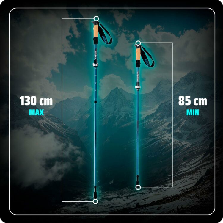 Trekingové palice NS-382, 130 cm, modré | Neo-Sport