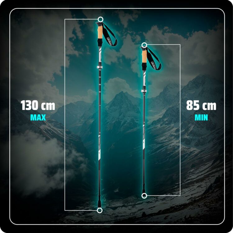 Trekingové palice NS-382, 130 cm, šedé | Neo-Sport