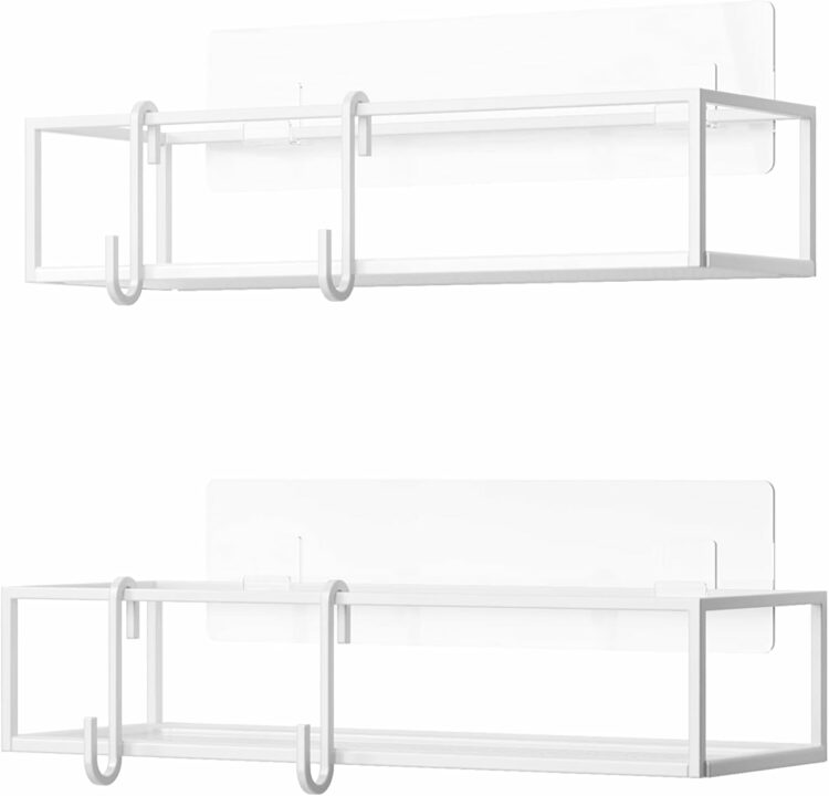 Kovová polička do sprchy CUBIKO SET/2ks | biela je praktický a elegantný organizér, dokonalý na usporiadanie vašich sprchových potrieb.