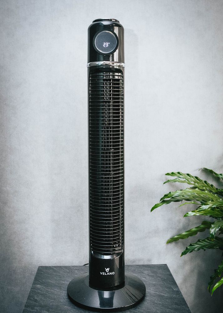 Stĺpový ventilátor, 50W, čierny | Velano