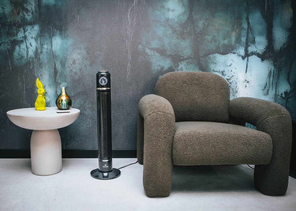 Stĺpový ventilátor, 50W, čierny | Velano