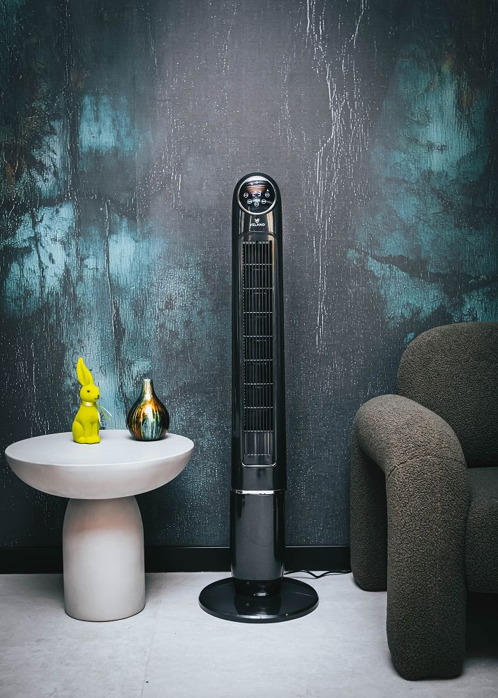 Stĺpový ventilátor, 60W, čierny | Velano