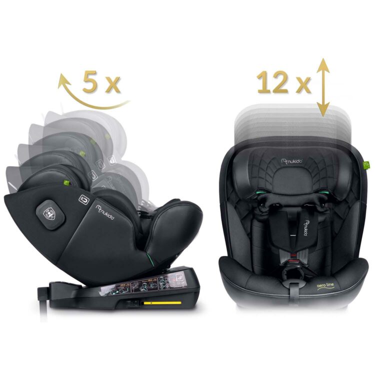Autosedačka ISOFIX, 0-36kg, čierna | Nukido Prestige