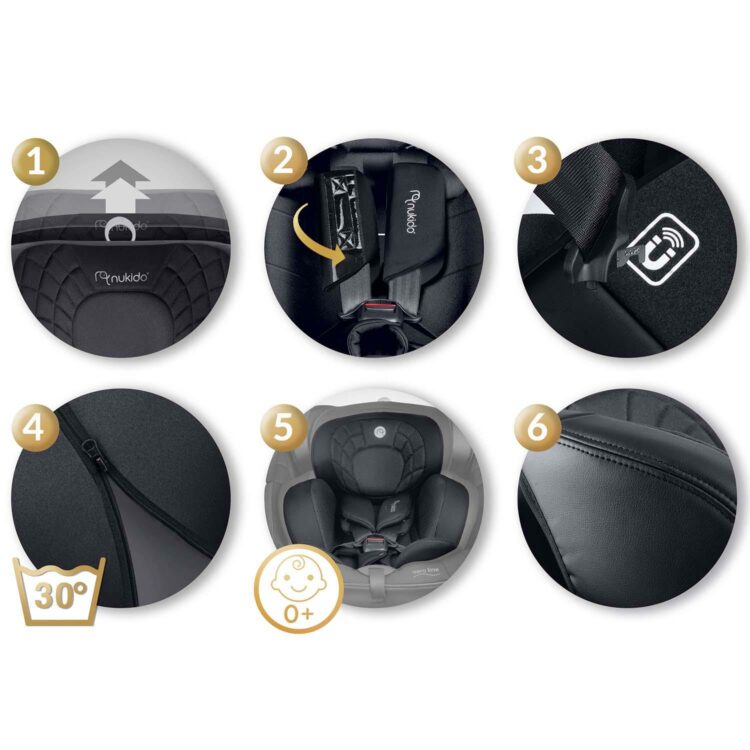 Autosedačka ISOFIX, 0-36kg, čierna | Nukido Prestige