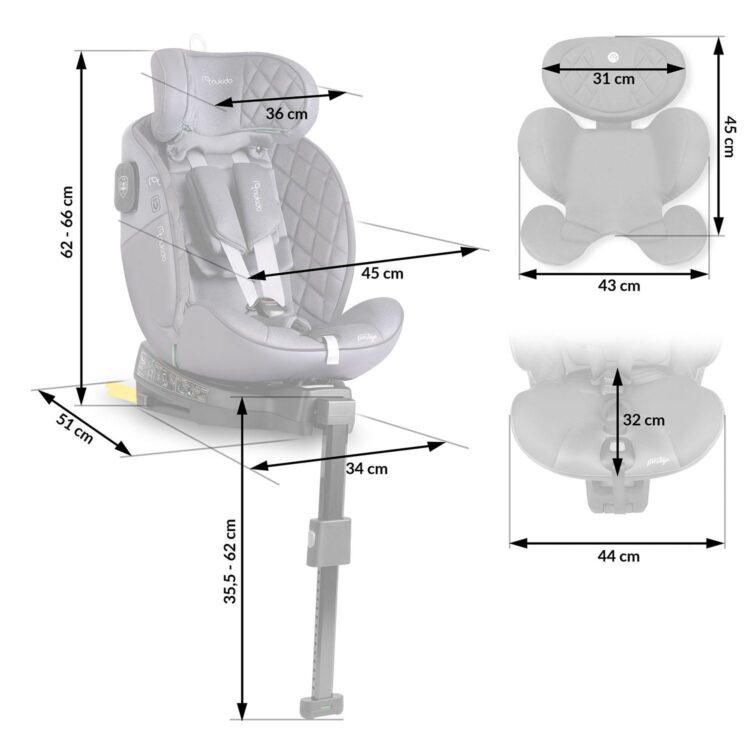 Autosedačka ISOFIX, 0-36kg, sivá | Nukido Prestige