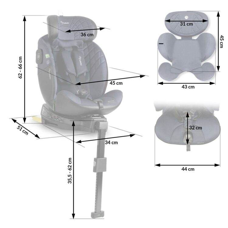 Autosedačka ISOFIX, 0-36kg, tmavomodrá | Nukido Prestige