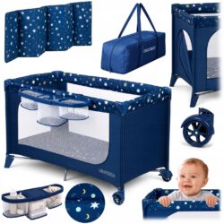 Cestovná postieľka RK-240, tmavomodrá | Ricokids