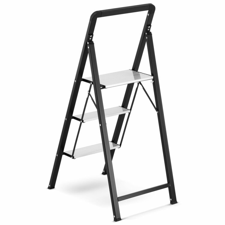 Skladací rebrík s držiakom, 3-stupňový | HIGHER