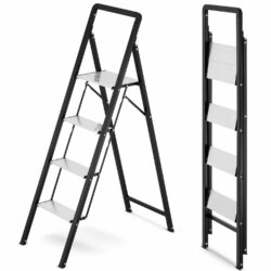 Skladací rebrík s držiakom, 4-stupňový | HIGHER