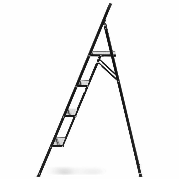 Skladací rebrík s držiakom, 4-stupňový | HIGHER