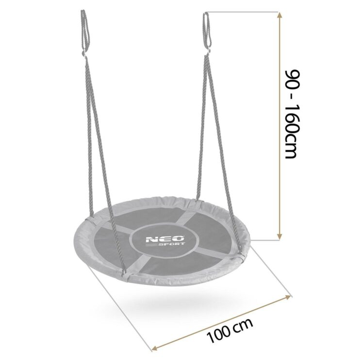 Záhradná hojdačka bocianie hniezdo, 100cm, šedé | Neo-Sport