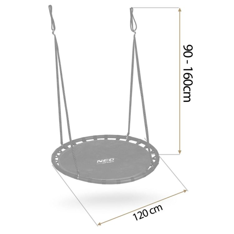 Záhradná hojdačka bocianie hniezdo, 120cm, čierne | Neo-Sport