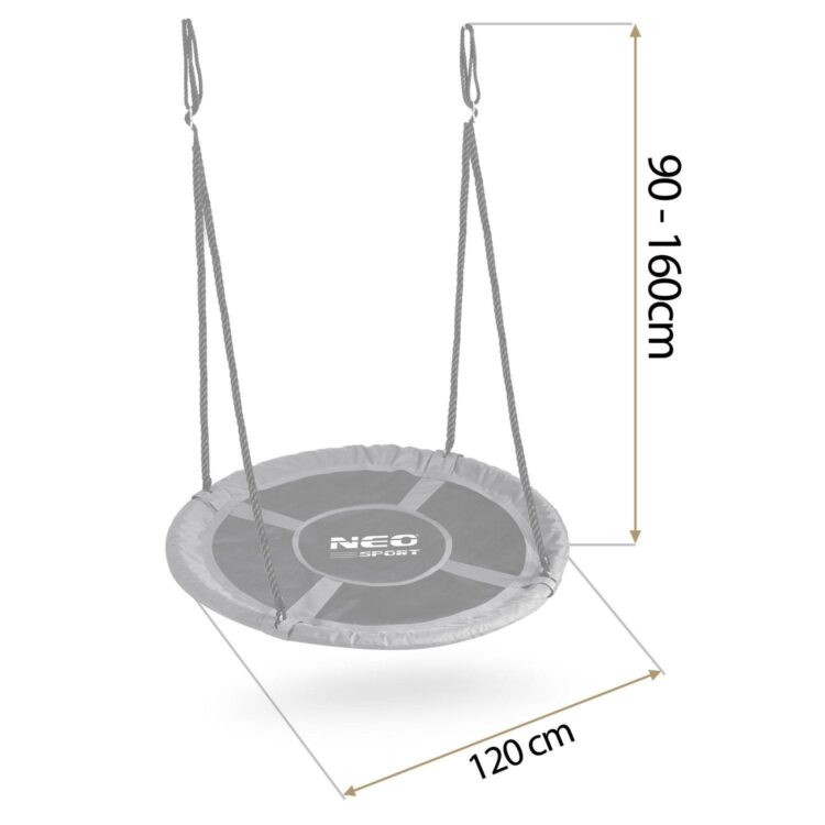 Záhradná hojdačka bocianie hniezdo, 120cm, šedé | Neo-Sport