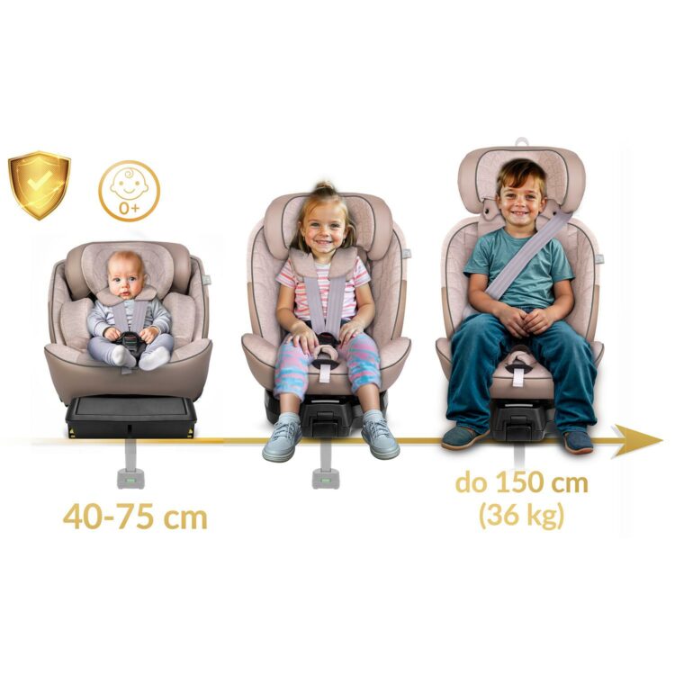 Autosedačka Aero Line, ISOFIX,0-36 kg, béžová | Nukido
