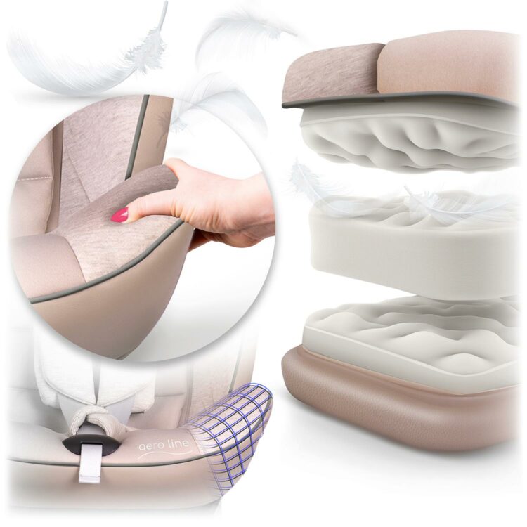 Autosedačka Aero Line, ISOFIX,0-36 kg, béžová | Nukido