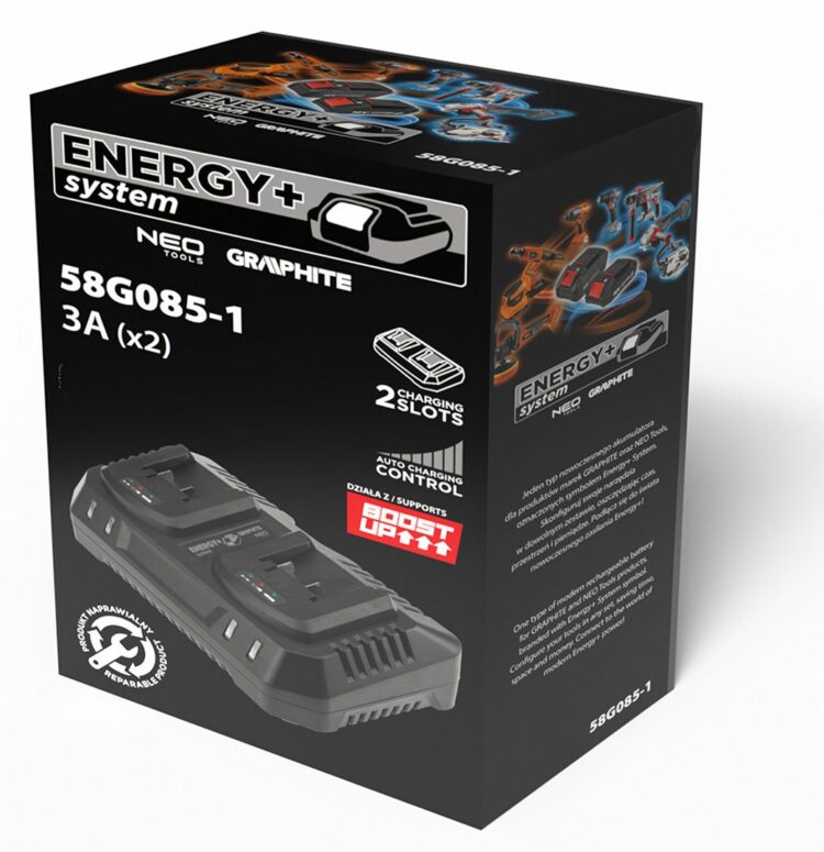 Duálna nabíjačka pre batérie Energy+ | GRAPHITE