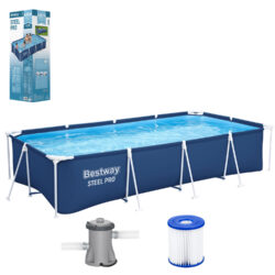 Rámový bazén s filtráciou a rebríkom, 400x211x81cm | Bestway