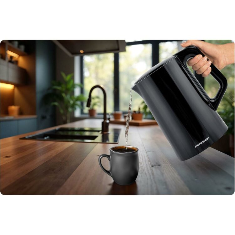 Rýchlovarná kanvica BD-71, 1,7L, čierno-strieborná | Berdsen