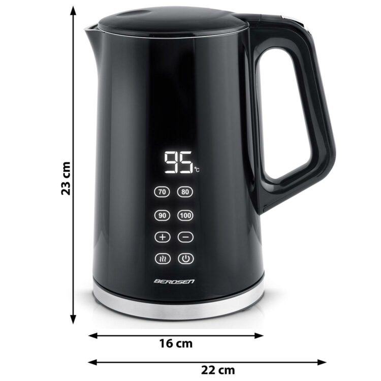 Rýchlovarná kanvica BD-71, 1,7L, čierno-strieborná | Berdsen