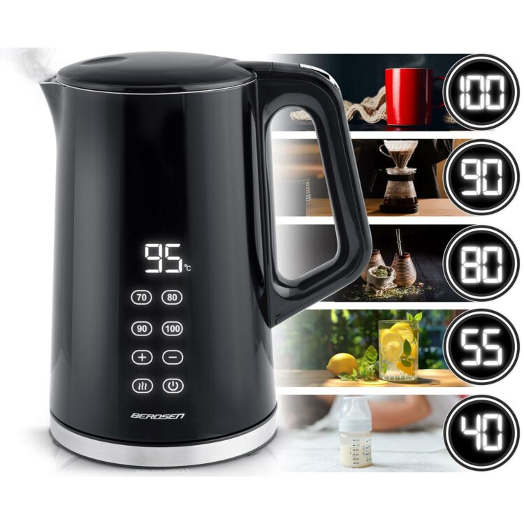 Rýchlovarná kanvica BD-71, 1,7L, čierno-strieborná | Berdsen