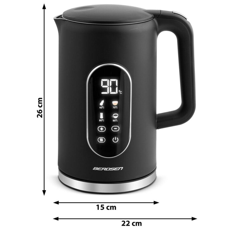 Rýchlovarná kanvica BD-712, 1,7L, čierno-strieborná | Berdsen