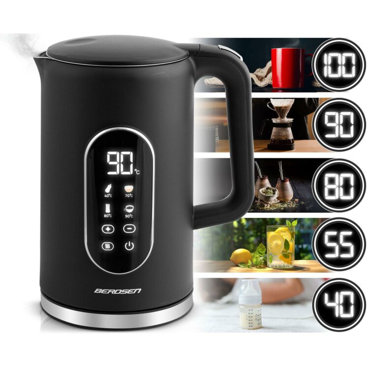 Rýchlovarná kanvica BD-712, 1,7L, čierno-strieborná | Berdsen