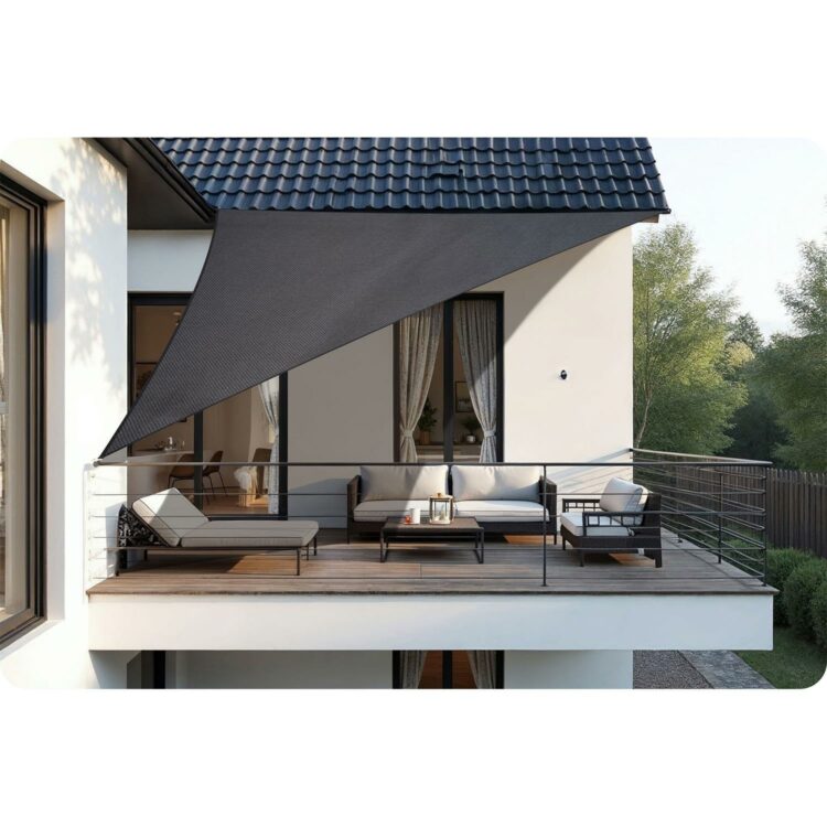 Trojuholníková tieniaca plachta PL-886, 7m2, sivá | Plonos