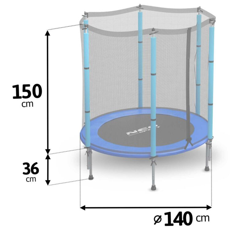 Detská záhradná trampolína, 140cm, modrá | Neo-Sport