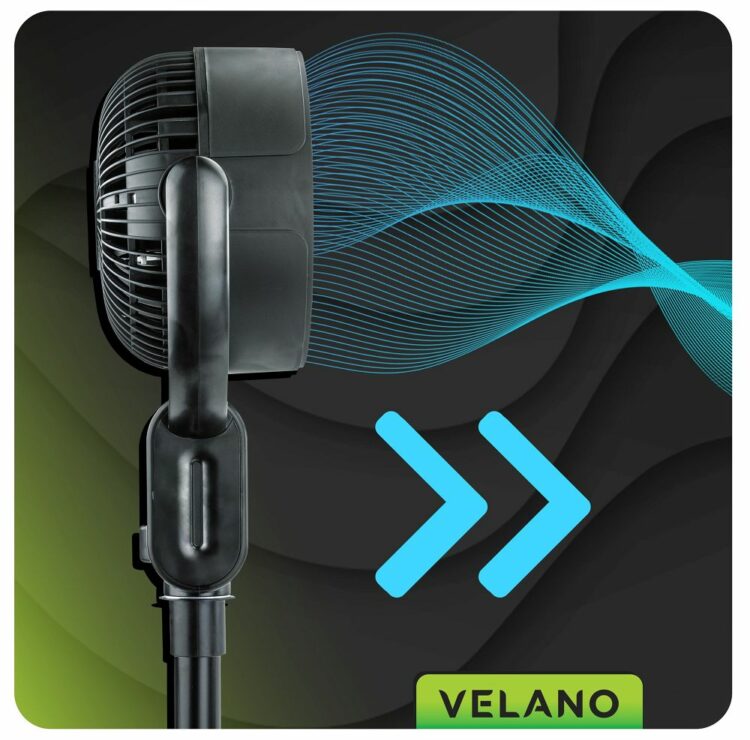 Podlahový ventilátor VELWEP0014, 50W, čierny | Velano
