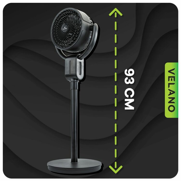 Podlahový ventilátor VELWEP0014, 50W, čierny | Velano