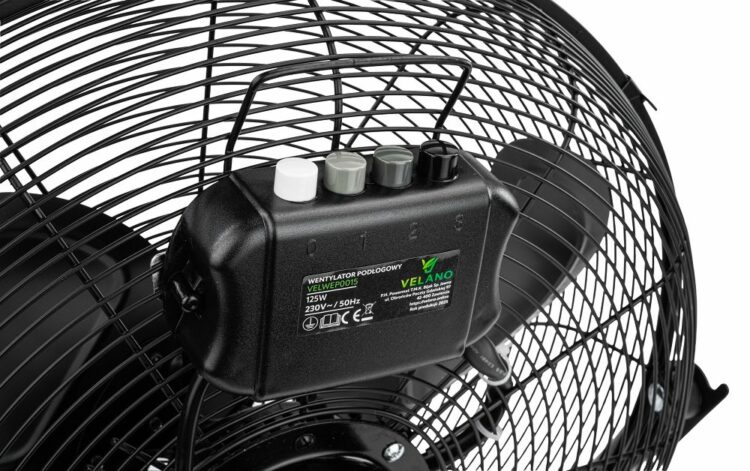 Podlahový ventilátor VELWEP0015, 125W, čierny | Velano