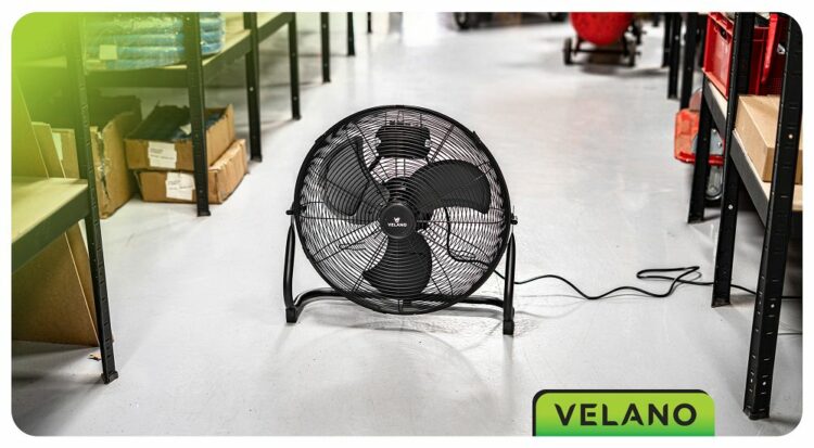 Podlahový ventilátor VELWEP0016, 100W, čierny | Velano