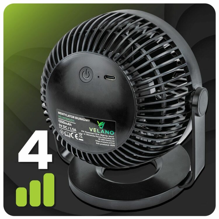Stolný ventilátor VELWEBS0011, čierny | Velano
