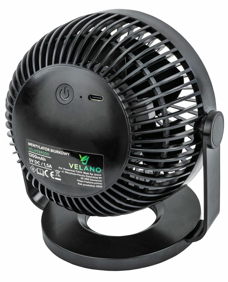 Stolný ventilátor VELWEBS0011, čierny | Velano