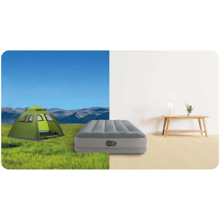 Nafukovací matrac s pumpou, 191x 99x30cm, sivý | INTEX