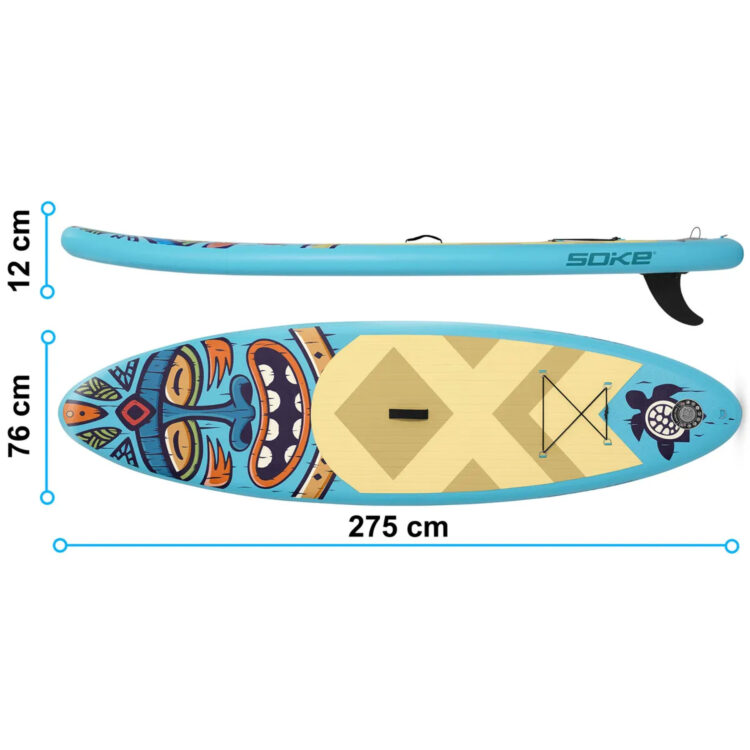 Paddleboard SUP AquaSurf s príslušenstvom, modrý | Soke