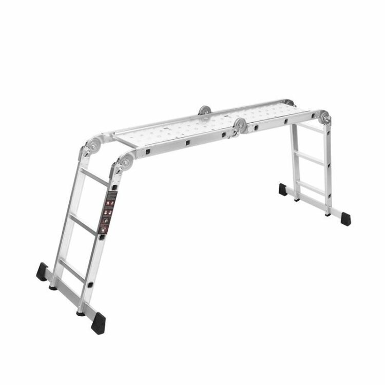 Skladací hlinkový rebrík s plošinou, 4x3, 346cm | KD4070