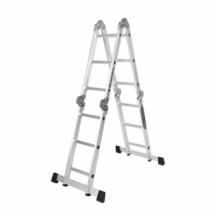 Skladací hlinkový rebrík s plošinou, 4x3, 346cm | KD4070