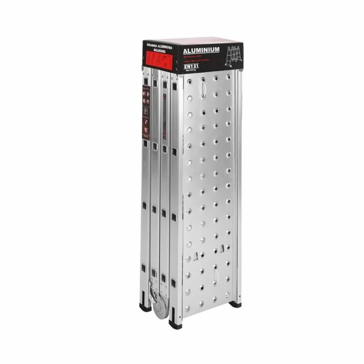 Skladací hlinkový rebrík s plošinou, 4×4, 460cm | KD4071