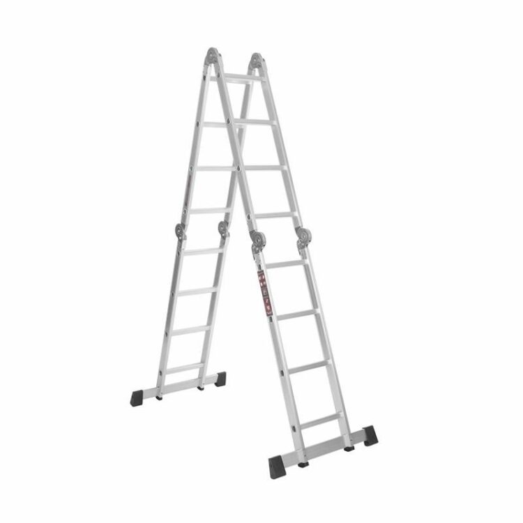 Skladací hlinkový rebrík s plošinou, 4×4, 460cm | KD4071