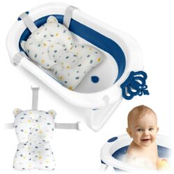 Skladacia detská vanička RK-286, bielo-modrá | Ricokids