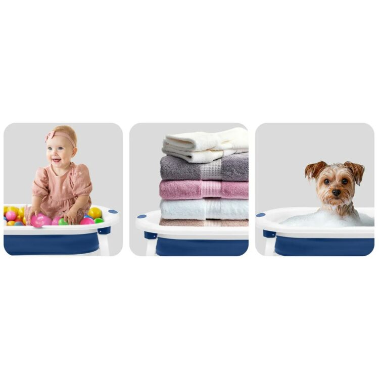 Skladacia detská vanička RK-286, bielo-modrá | Ricokids
