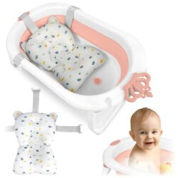 Skladacia detská vanička RK-286, bielo-ružová | Ricokids