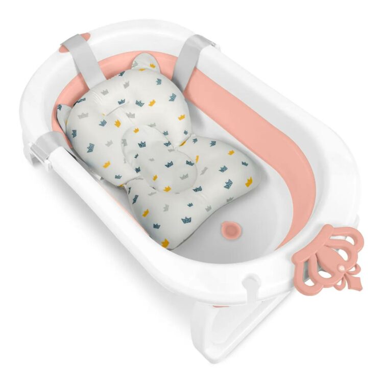 Skladacia detská vanička RK-286, bielo-ružová | Ricokids
